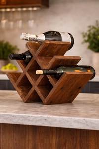 Organizador de vinos de bambú premium para comedor, accesorio de servicio de vinos, estante de madera para licor, decoración de barra, soporte para colección de vinos - Product Image 6