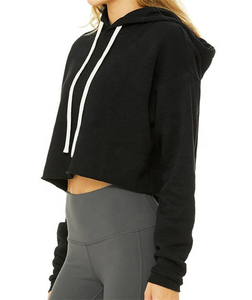 28 Sudaderas Cortas Personalizadas para Mujer, Precio al por Mayor, Sudadera con Capucha de Manga Larga, Top Corto con Servicio OEM, Último Diseño - Product Image 2