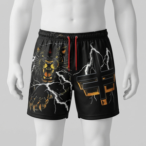 Shorts de bain pour hommes à prix de gros avec logo personnalisé - Short de plage respirant en polyester - Product Image 4