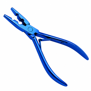 MANAN INSTRUMENTS Pinces à extensions de cheveux en acier inoxydable bleues pour l'installation et le retrait - Product Image 1