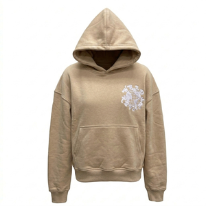 Sweat à capuche épais en coton lourd de 400 g/m², noir, uni, pour homme, avec logo personnalisé, de haute qualité - Product Image 3