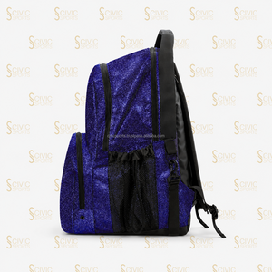 Sac à dos à motif de fils violets, souple, imperméable, fermeture éclair, unisexe, usage quotidien, capacité 20-35L, style minimaliste - Product Image 2