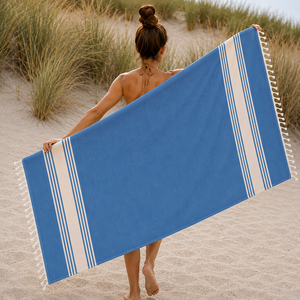 Toalla Fouta de algodón con diseño de rayas de buena calidad al precio más bajo, toalla de playa Fouta para uso multipropósito. - Product Image 5