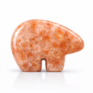 Natural Sunstone Zuni Style <b>Crystal</b> Bear Hand Carved Stone Polished <b>Animal</b> Figurine for Home Decor and Gifts - Product Image 1
