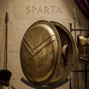 Escudo Espartano Antiguo, Hoplón Griego Medieval, Aspis 300, Acabado en Latón, Listo para Batalla, para Decoración y Cosplay - Product Image 2