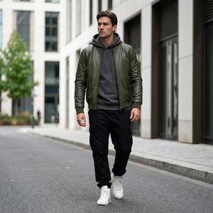 Blouson en cuir sur mesure pour homme |   Fabricant de vêtements haut de gamme, respirants, élégants et très demandés - Product Image 3