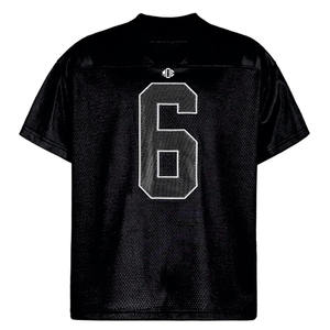 Jersey de Fútbol Americano para Hombre, Calidad Premium OEM, Negro, Malla, Estilo Urbano, Bordado con Número, Servicios OEM Personalizados - Product Image 3