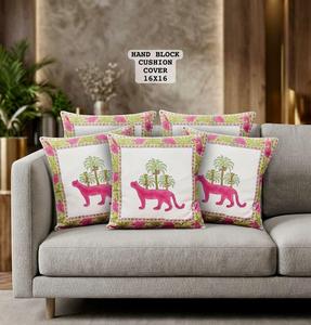 Housses de coussin en coton de qualité supérieure, faites à la main, imprimées, pour canapé, salon, chambre à coucher, décoration, disponibles en gros - Product Image 5