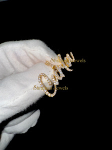 SHRAMAN DIAMOND Collar con Colgante de Letra Inicial Cursiva Personalizada, Estilo Hiphop, Oro Sólido de 14K, con Diamantes Cultivados en Laboratorio, Brillantes - Product Image 5