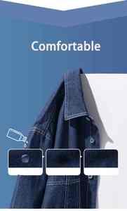 Camisa Clásica de Manga Larga para Hombre con Bolsillo en el Pecho, Camisa de Trabajo de Mezclilla Estilo Western, Corte Estándar, Cómoda, Duradera, Suave, Informal, de Algodón - Product Image 5