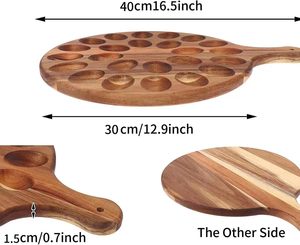 ถาดใส่ไข่ทำมือจากไม้กระถินณรงค์ ถาดไม้ทรงกลมสำหรับใส่ไข่ จานเสิร์ฟ ชาร์กูเตอรีบอร์ด ของตกแต่งครัว ของตกแต่งบ้านสำหรับงานอีสเตอร์ - Product Image 4
