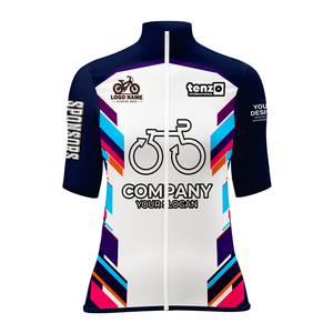 Maillot de Ciclismo para Mujer, Impresión Digital, Transpirable, Secado Rápido, Manga Corta, Cierre Completo, 100% Poliéster, OEM ODM - Product Image 2