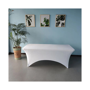 Nappe tricotée en Spandex fuchsia Couverture extensible ronde en polyester teint uni - Product Image 2