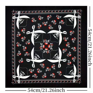 Achat en gros OEM Personnalisé Foulard Bandana en Soie Satinée Thème Halloween Imprimé Double Face Citrouille Crâne pour Fêtes et Célébrations - Product Image 4