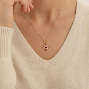 Collar con Colgante de Estrella Chapado en Oro con Piedra de Rubí y Cadena de Serpiente, Joyería Clásica Unisex para Uso Diario, Piedra de Nacimiento de Julio - Product Image 5