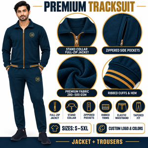 Conjunto Deportivo Premium 100% Poliéster Ecológico, Chaqueta con Cierre Completo y Pantalones Jogger, Ropa Deportiva para Gimnasio, Entrenamiento y Uso Casual - Product Image 4