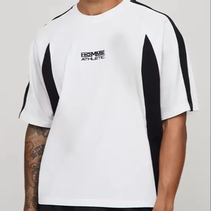 mens oversized boxy fit t shirt drop shoulder loose fit heavy cotton streetwear blank <b>tshirt</b> custom logo garment - Product Image 1