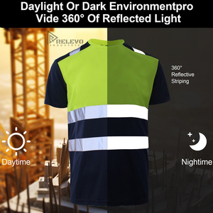 T-shirt de sécurité haute visibilité pour hommes, chemise de chantier ANSI avec impression personnalisée et confort en coton - Product Image 4