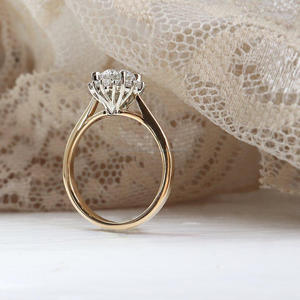 IGI Lab Grown Vintage 14k Yellow Gold Handmade Tension <b>Set</b> Wedding/Engagement <b>Ring</b> Unisex Brilliant Cut Diamond Anniversary - Product Image 3