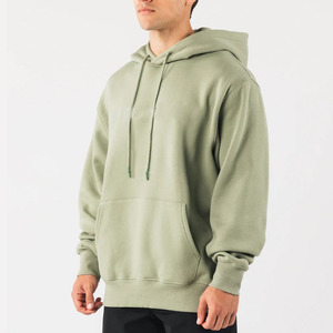 เสื้อฮู้ดซิปผู้ชายทรงโอเวอร์ไซส์ สีเทาล้วน ผ้าเฟรนช์เทอร์รี่ สวมใส่สบายๆ ในฤดูใบไม้ร่วง น้ำหนัก 500 กรัม ถักทอจากผ้าฝ้าย 100% ไม่หดตัว - Product Image 5