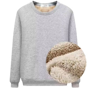 Sudadera de invierno para hombre con forro polar, gruesa, térmica, cuello redondo, holgada, cálida, antiarrugas, informal - Product Image 3