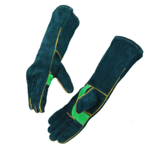 Extra Long Sleeves Anti-Vibration Anti-Slip Leather TIG Welding <b>Gloves</b> Full Thumb Heavy Duty Heat Resistant Safety Cuff - Product Image 3