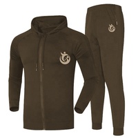 CARDIAC SPORTS Conjuntos Deportivos Personalizados para Hombre, Sudadera con Capucha y Cremallera, Pantalones de Felpa de Color Puro, Joggers Ecológicos y Transpirables