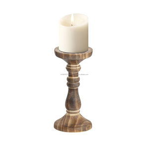 Juego de 3 candelabros de madera de granja para velas de pilar para decoración del hogar y bodas para Navidad - Product Image 3