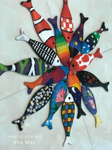 Rustic Wooden Fish Wall Decor Nautical Style Handcrafted Wood Fish Ornaments For Coastal Home Decoration Bulk Wholesale Supply - Product Image 4