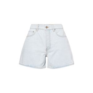 Pantalones Cortos Cargo para Hombre y Mujer, Estilo Vaquero Blanco Sólido, Cintura Alta, Corte Mom Fit, Pierna Ancha, Costuras en Contraste, Transpirables, Casuales - Product Image 1