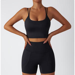 Sujetador Deportivo PIHA SPORTS para Mujer, de Alta Sujeción, Espalda Cruzada, Cuello en U, Malla Transpirable, Color Sólido, para Yoga, Ejercicio, Ropa Deportiva, Spandex/Nailon - Product Image 5