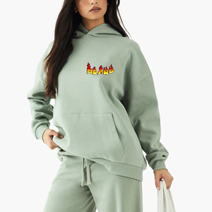 Wholesale Heavyweight Winter Acid Wash Pullover Hoodie Women's Custom Digital <b>Printed</b> Logo Cotton Fleece Oversized Hoodies - Product Image 1