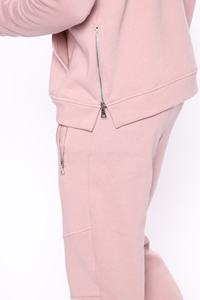 ชุดวอร์มแฟชั่นไซส์ใหญ่สำหรับฤดูหนาว ผ้าฟลีซเนื้อนุ่มหนา 100% ผ้าฝ้าย ชุดสองชิ้น เสื้อฮู้ดมีซิปด้านข้าง กางเกงวอร์มทรงบาน - Product Image 6