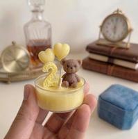 Bougie d'anniversaire à deux ans avec logo personnalisé, souvenir de fête, petite bougie mignonne, boîte cadeau, bougie de célébration romantique, élégante