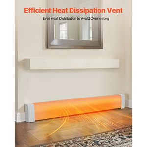 Cache-chauffage électrique standard en acier robuste de 1,5 m de la série Premium – Pièces de rechange pour radiateur domestique - Product Image 1