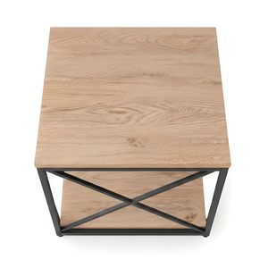 Mesa de Centro Moderna con Cubierta de Mármol Resistente y Estructura Metálica, con Estante de Almacenamiento, 16 Pulgadas de Diámetro, 20 Pulgadas de Altura, Mueble para Sala de Estar - Product Image 2