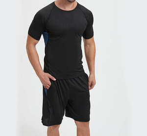 Camiseta y Pantalones Cortos Casuales de Fabricación Propia, Corte Regular, Poliéster/Algodón, Ligeros y Cómodos, con Serigrafía - Product Image 1