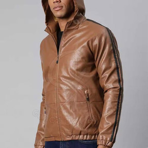 Chaqueta con Capucha de Cuero para Hombre, Diseño Personalizado OEM, Ropa de Invierno con Capucha, Logotipo Personalizado, Color Personalizado, Transpirable, Ecológica, Elegante - Product Image 2