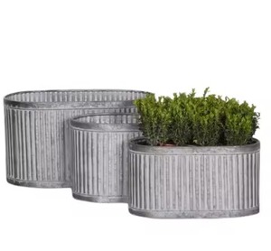 Jardinière artistique galvanisée décorative pour l'intérieur et l'extérieur, pot à fleurs en métal, décoration pour la maison et le jardin - Product Image 4