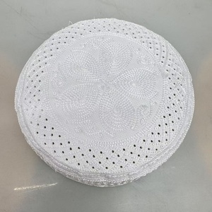 Men's New <b>Summer</b> Muslim Hat Casual and Versatile Round <b>Flat</b>-Top Mesh <b>Cap</b> with Geometric Pattern Ethnic Style - Product Image 5