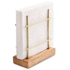 Servilletero de Diseño de Alta Calidad en Oro, Metal y Madera, para Mesas de Comedor, Ambiente Festivo para Interiores y Exteriores, Picnics - Product Image 4