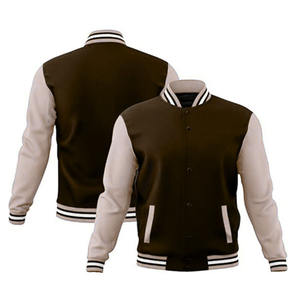 Men's Winter Varsity <b>Jacket</b> Thick Breathable Polyester/Cotton Fabric Long Sleeve Stand Collar Single Button Solid Custom - Product Image 1