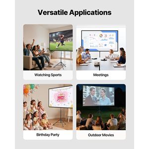 Schermo per Proiettore Portatile da 80 Pollici, Angolo di Visione 160 Gradi, 16:9 4K HD, Senza Pieghe, con Supporto per Proiezione Interna ed Esterna - Product Image 5