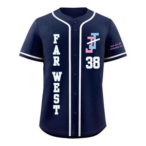 Maillot de baseball à boutons, uniforme sportif athlétique respirant à manches courtes, vêtement décontracté et tendance - Product Image 1