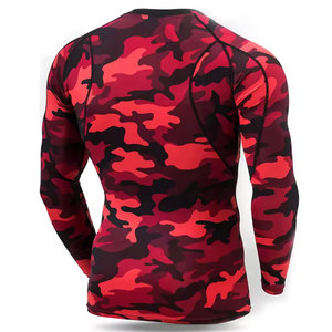 <b>Men</b> White Long Sleeve <b>Compression</b> Rash Guard With Colorful Striped Sleeves Quick Dry Sport <b>Shirt</b> Adult Fit - Product Image 2