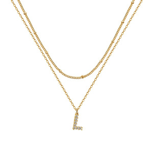 Collar de Doble Capa con 26 Letras de Alta Gama, Moda Popular para Europa y América, Cadena para Suéter de Nicho Transfronterizo - Product Image 5