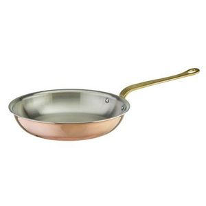 Poêle à frire artisanale en cuivre martelé avec élégante poignée en laiton, poêle durable pour la cuisson, la friture et le service des repas - Product Image 3