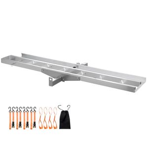 Portamoto da Gancio Traino in Alluminio Rinforzato, Capacità 180 kg, Rampa di Carico da 185 cm, Cinghie e Stabilizzatore, Staffa Portacarico - Product Image 1