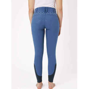 Direct usine Culotte d'équitation intégrale taille basse antidérapante en sergé extensible quadridirectionnel - Product Image 5