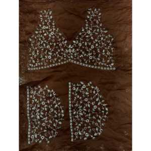 Hermoso Sari con Bordado de Secuencia, Ropa Tradicional Musulmana para Fiestas y Accesorios - Product Image 1